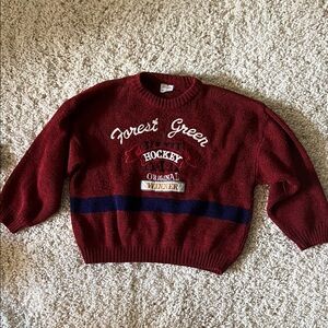 Vintage Red and Navy Crew Neck Sweater